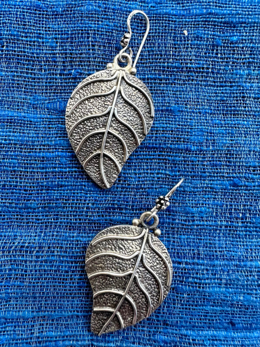 925 sterling silver leaf earring