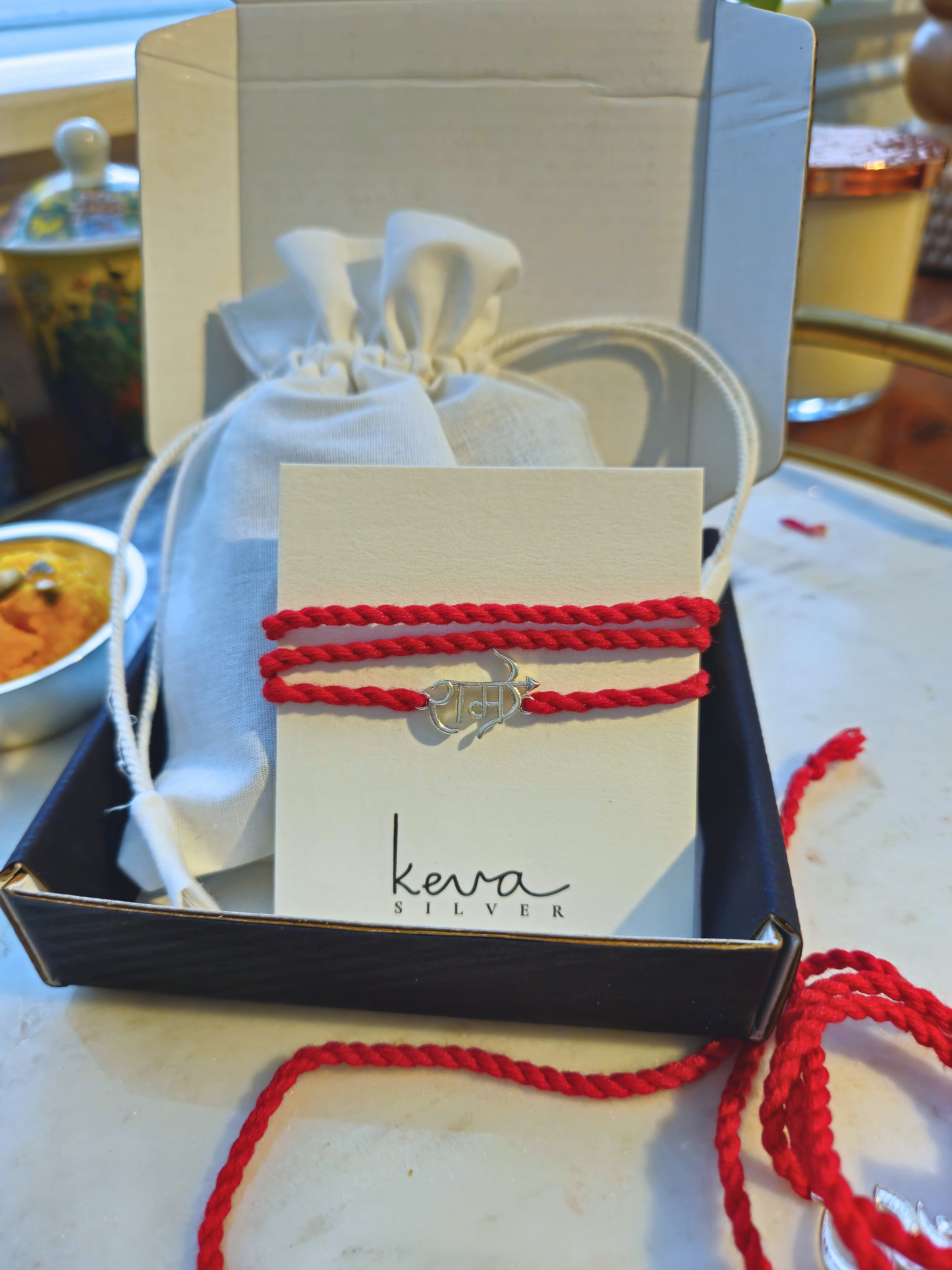 925 Sterling Silver Rakhi-Silver Ram with Bow and arrow Rakhi