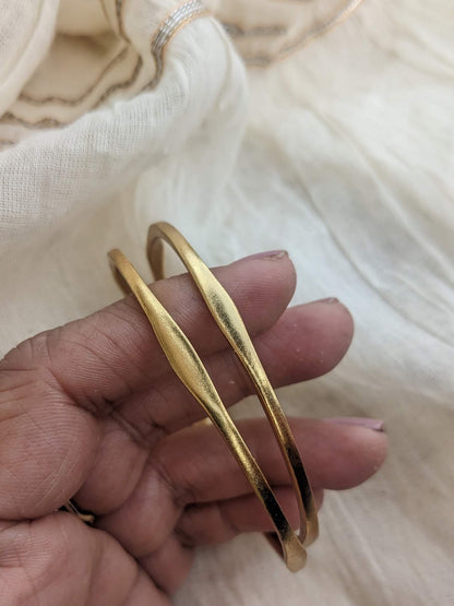 Gold plated Plain Silver Bangles