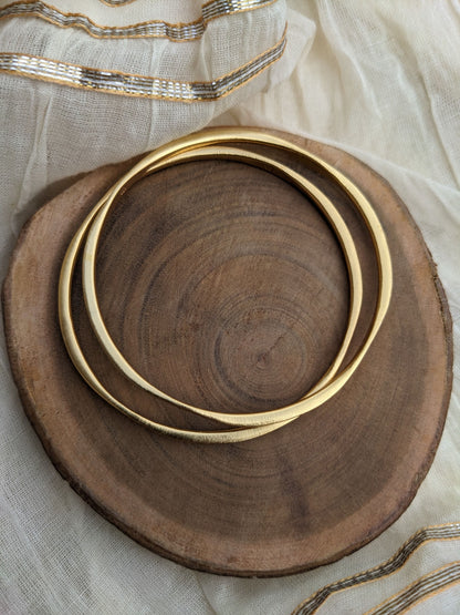 Gold plated Plain Silver Bangles