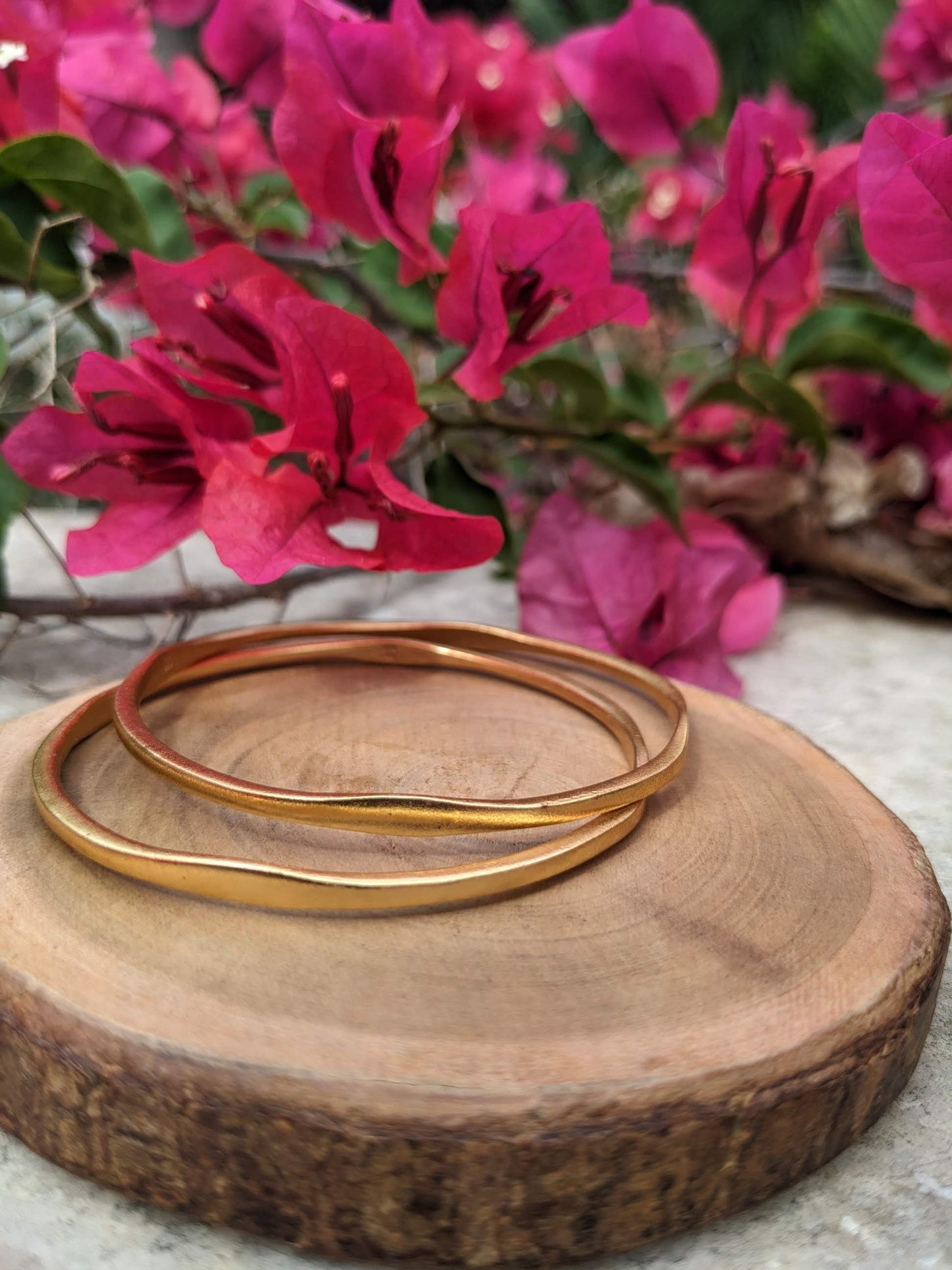 Gold plated Plain Silver Bangles