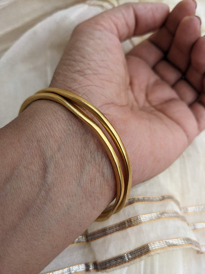 Gold plated Plain Silver Bangles