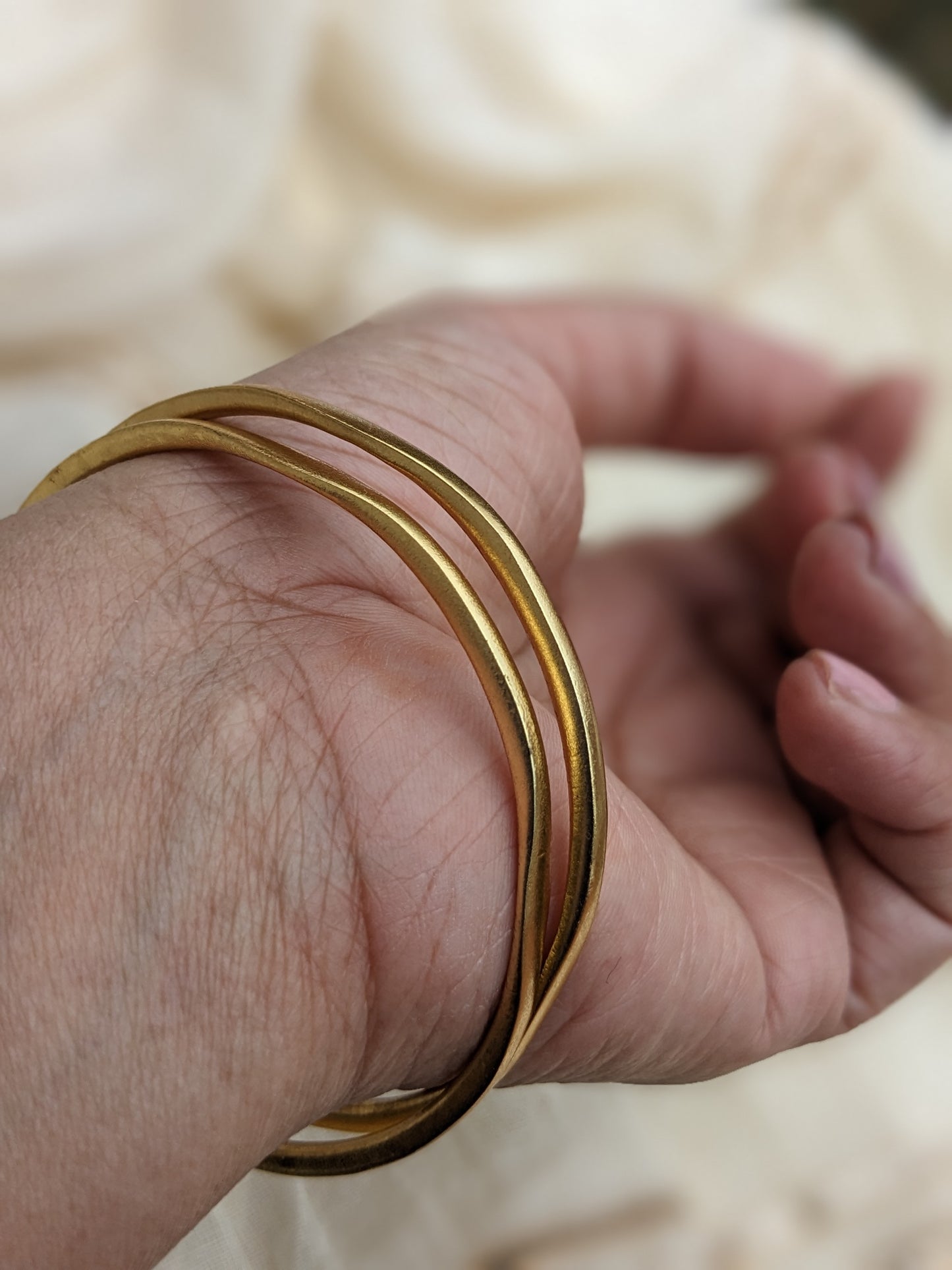 Gold plated Plain Silver Bangles