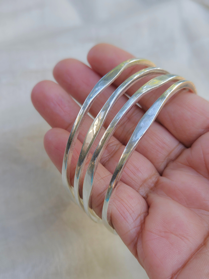 925 Sterling Silver Bangles, Plain Silver Stacking Bangles, Silver Bracelet