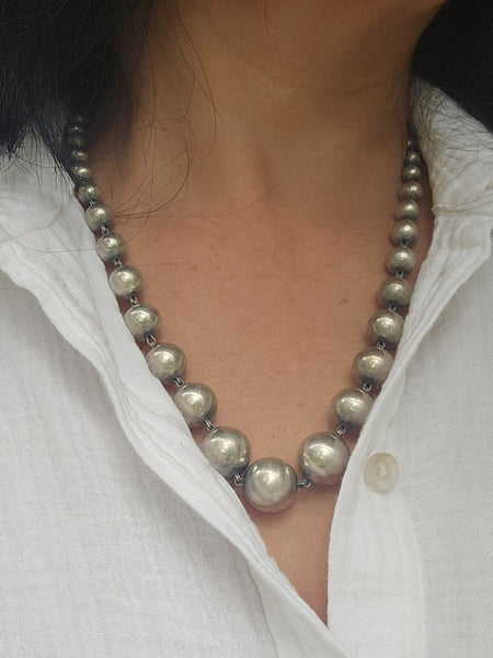 925 Sterling Silver  balls bead necklace
