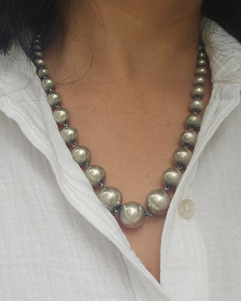 925 Sterling Silver  balls bead necklace