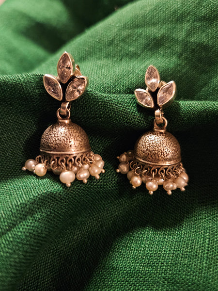 Silver Jhumka Earrings, 925 silver jhumkas