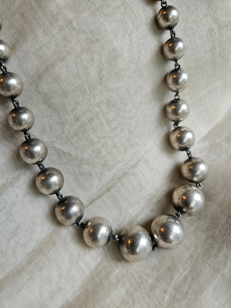 925 Sterling Silver  balls bead necklace