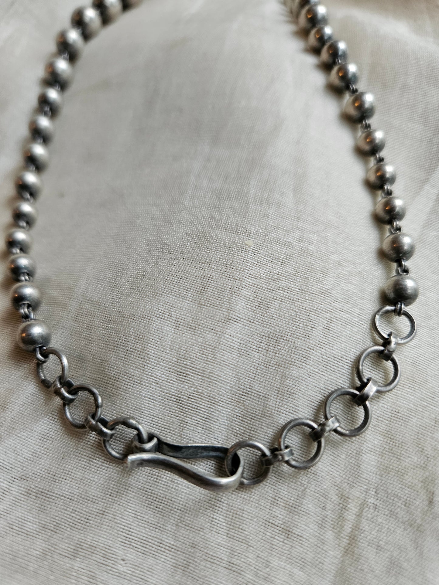 925 Sterling Silver  balls bead necklace