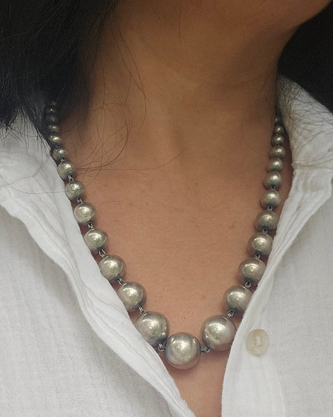 sterling silver beads necklace 