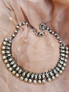925 Sterling Silver Indian Collar necklace, Double Sided silver choker necklace