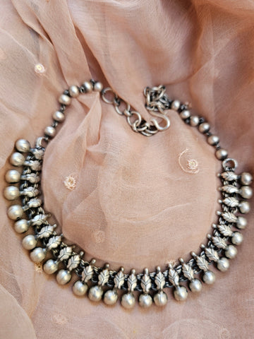 925 Sterling Silver Indian Collar necklace, Double Sided silver choker necklace