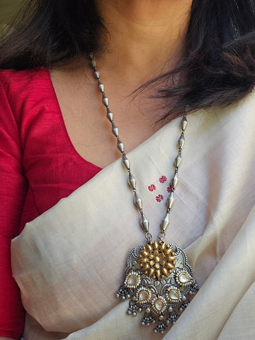 925 Silver gold plated long Necklace