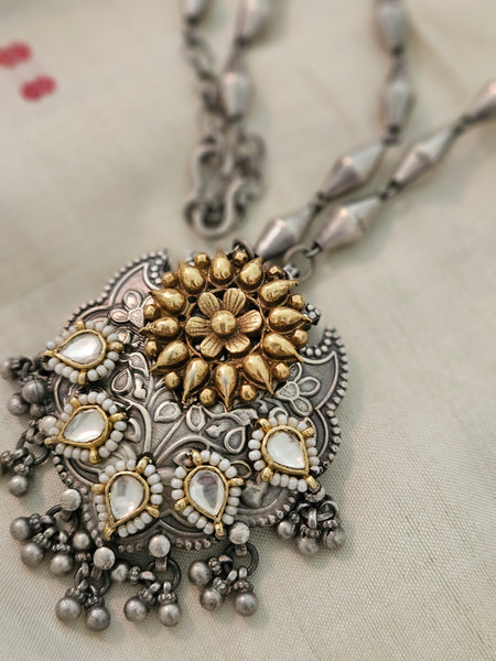 925 Silver gold plated long Necklace