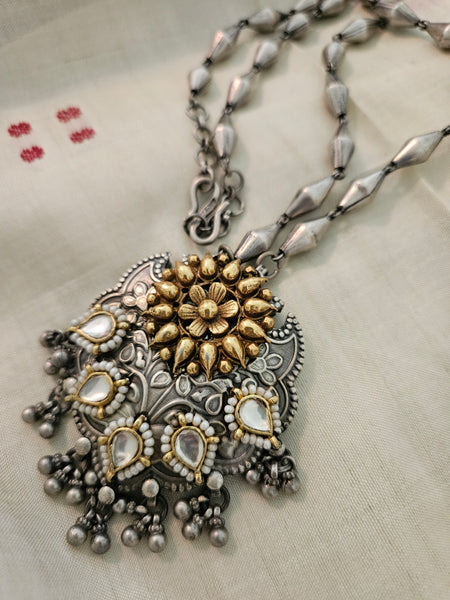 925 Silver gold plated long Necklace