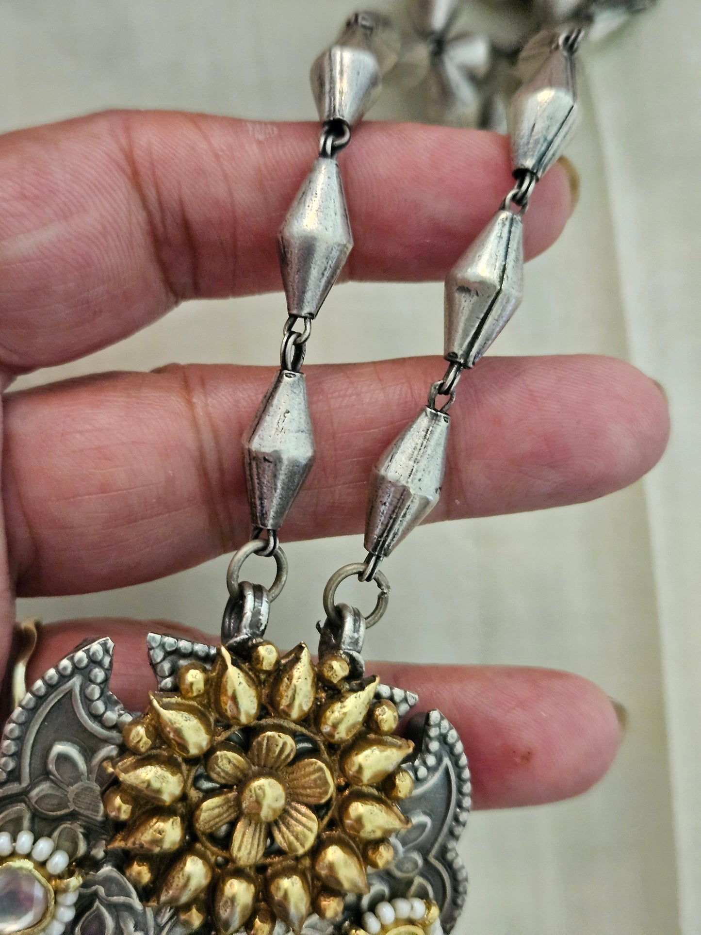 925 Silver gold plated long Necklace