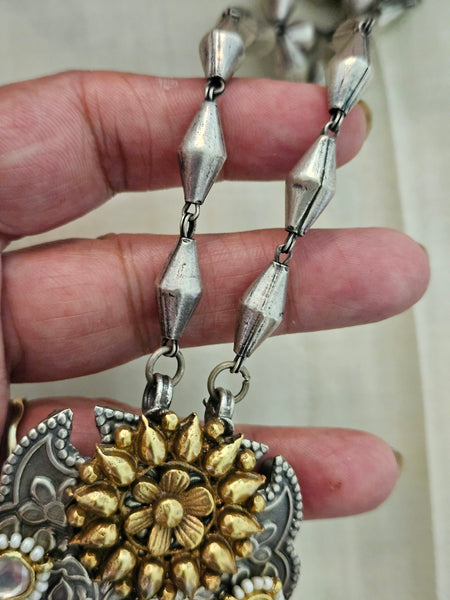925 Silver gold plated long Necklace
