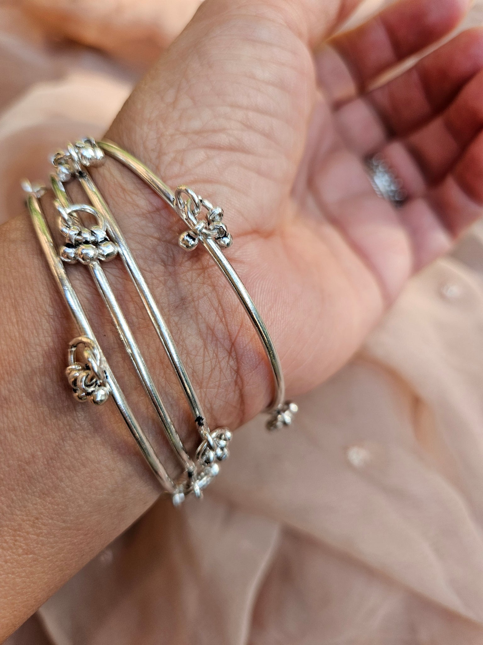 Handmade  925 Sterling Silver Ghunghroo Bangle
