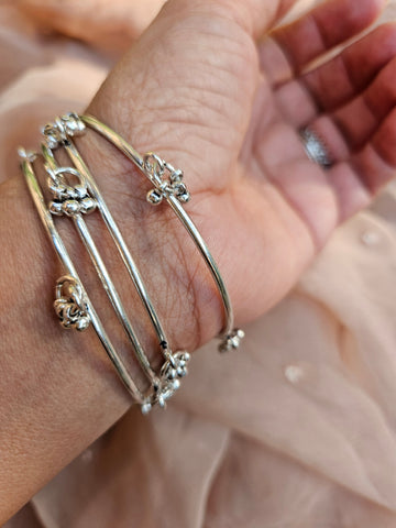 Handmade  925 Sterling Silver Ghunghroo Bangle