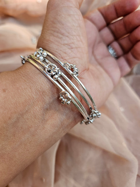 Handmade  925 Sterling Silver Ghunghroo Bangle
