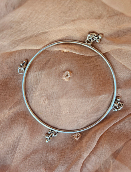Handmade  925 Sterling Silver Ghunghroo Bangle