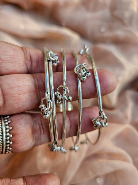 Handmade  925 Sterling Silver Ghunghroo Bangle
