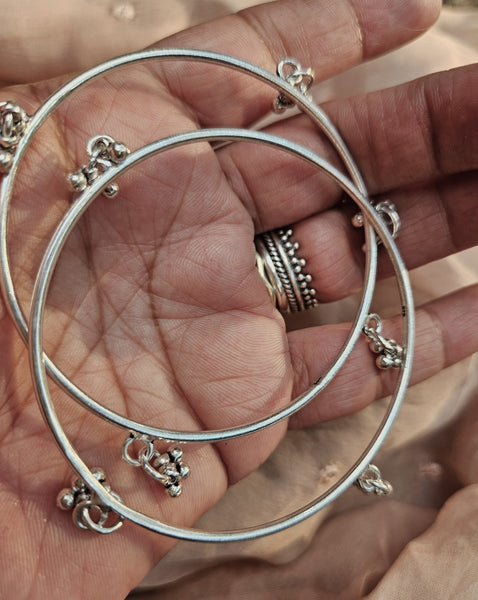 Handmade  925 Sterling Silver Ghunghroo Bangle