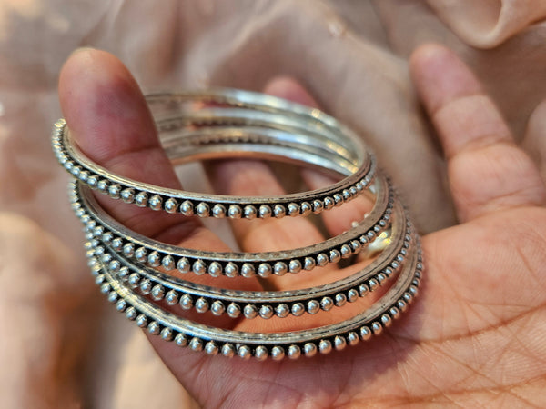 Stacked bangle bracelets, Indian 925 Sterling Silver Bangles