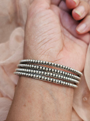 Stacked bangle bracelets, Indian 925 Sterling Silver Bangles