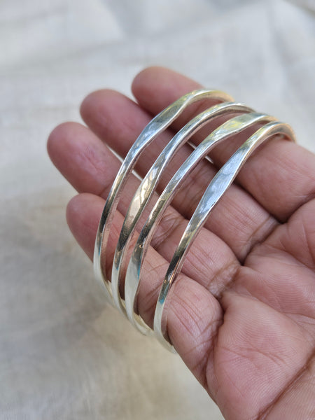 925 Sterling Silver Bangles, Plain Silver Stacking Bangles, Silver Bracelet