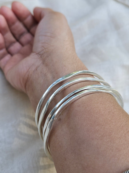 925 Sterling Silver Bangles, Plain Silver Stacking Bangles, Silver Bracelet