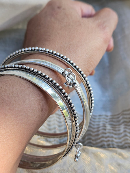 Silver bangles  stack