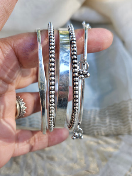 Plain Silver Bangles | 925 Sterling Silver Plain Bangles | Stacking Silver Bangles