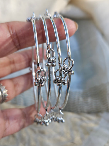 Handmade  925 Sterling Silver Ghunghroo Bangle
