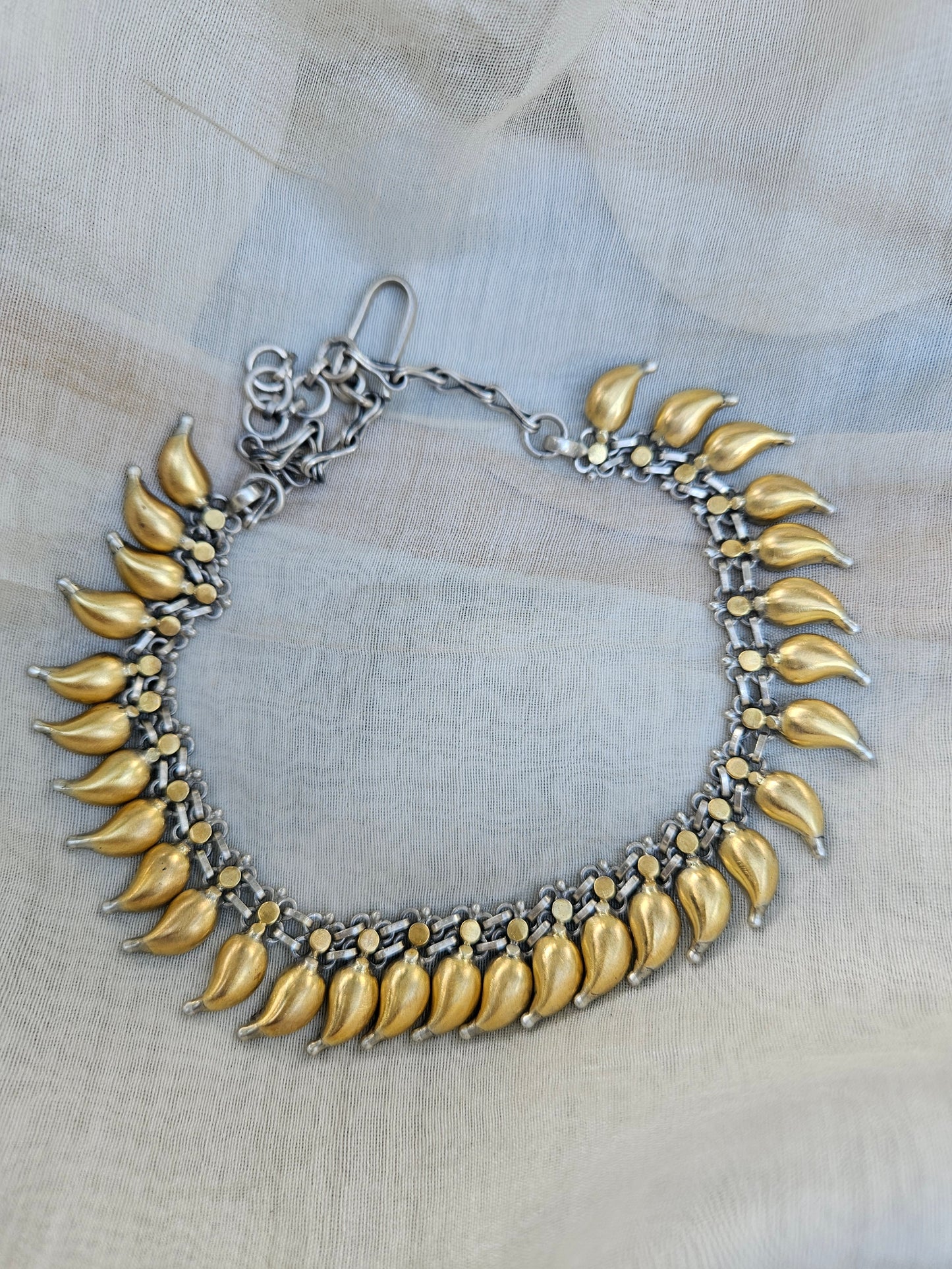 Sterling Silver collar necklace with gold plating