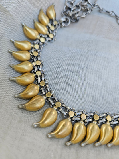 Sterling Silver collar necklace with gold plating