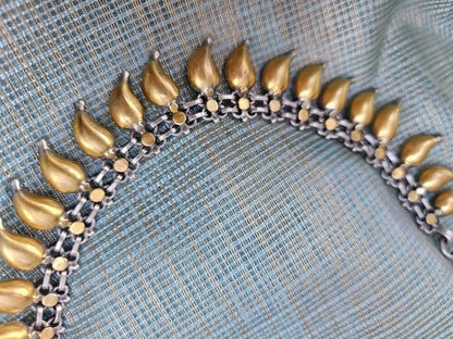 Sterling Silver collar necklace with gold plating