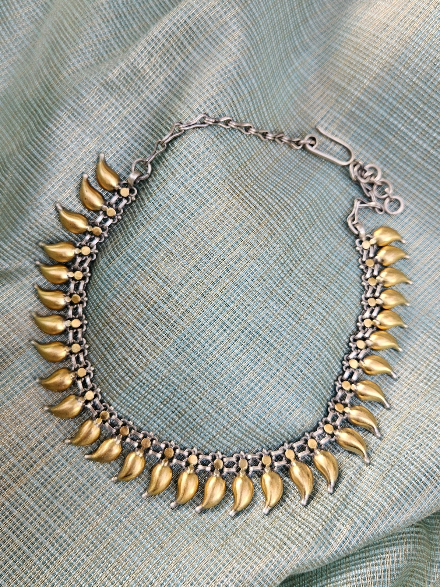 Sterling Silver collar necklace with gold plating