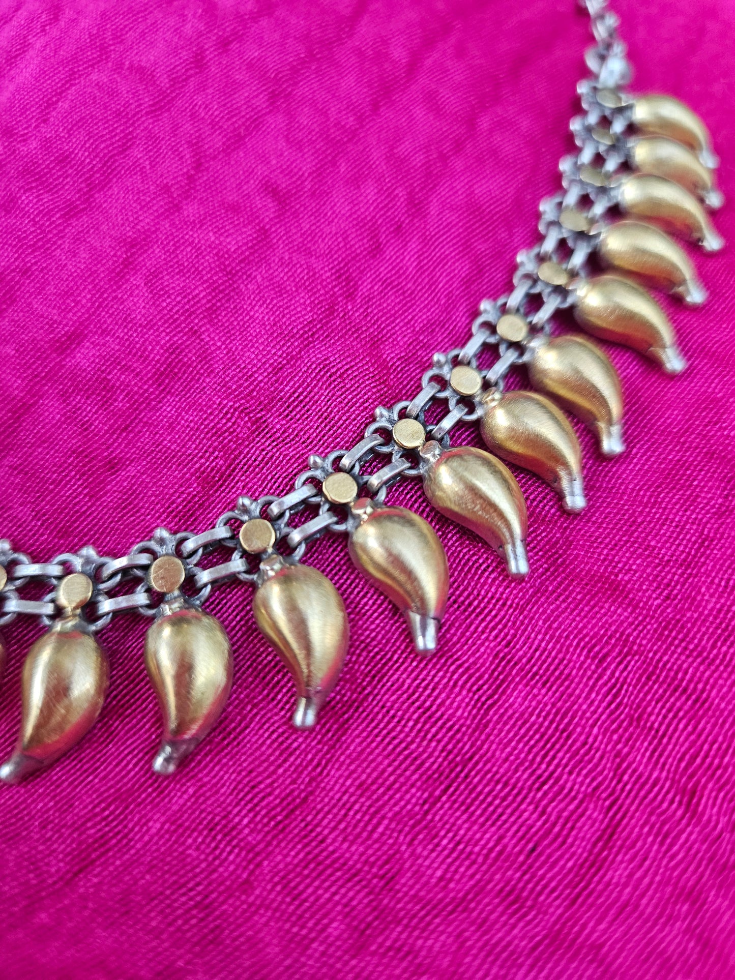 Sterling Silver collar necklace with gold plating