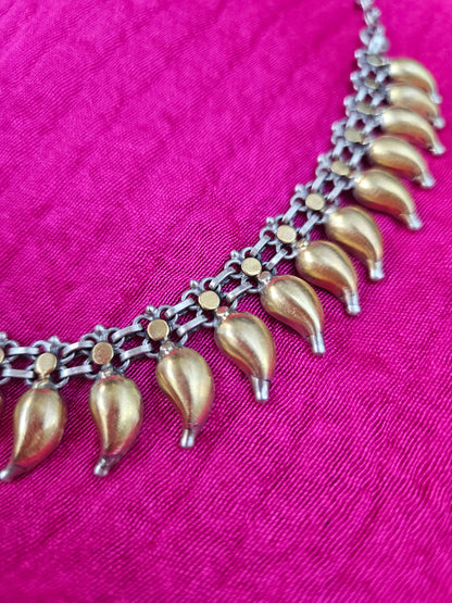 Sterling Silver collar necklace with gold plating