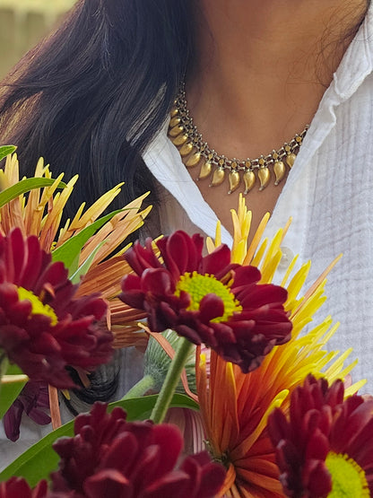 Sterling Silver collar necklace with gold plating