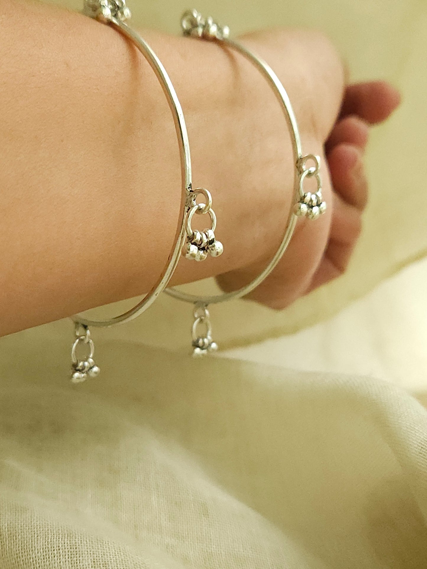 925 Sterling Silver Ghunghroo Bangle