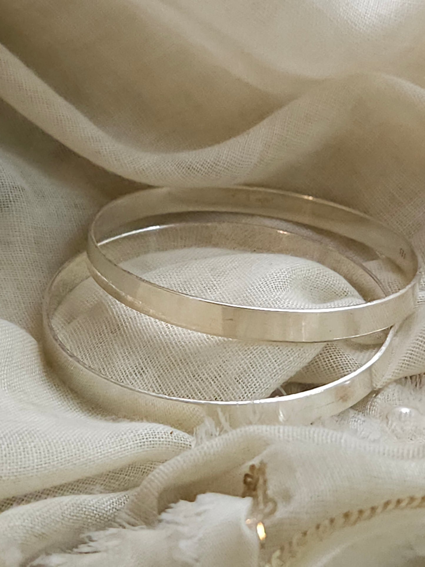 Plain Silver Bangles | 925 Sterling Silver Plain Bangles | Stacking Silver Bangles