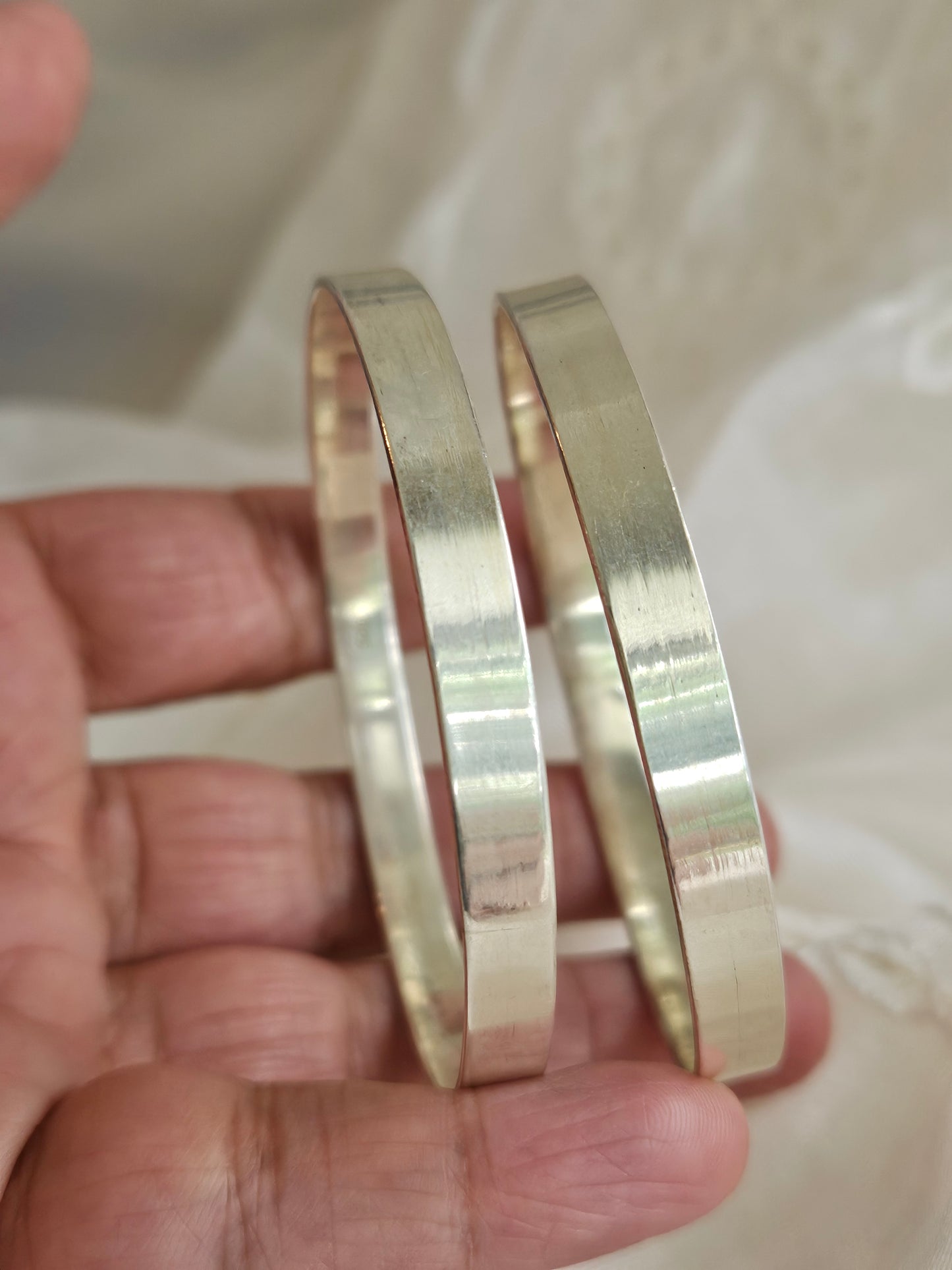 Plain Silver Bangles | 925 Sterling Silver Plain Bangles | Stacking Silver Bangles