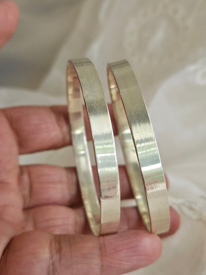 Plain Silver Bangles | 925 Sterling Silver Plain Bangles | Stacking Silver Bangles