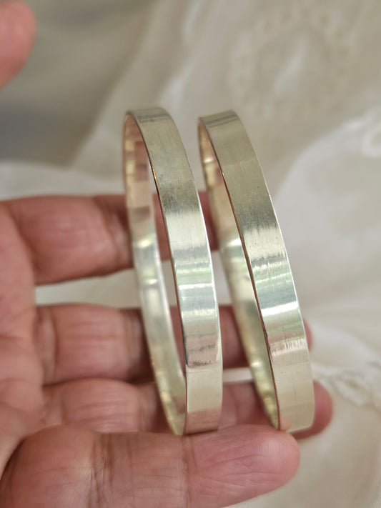Plain Silver Bangles | 925 Sterling Silver Plain Bangles | Stacking Silver Bangles