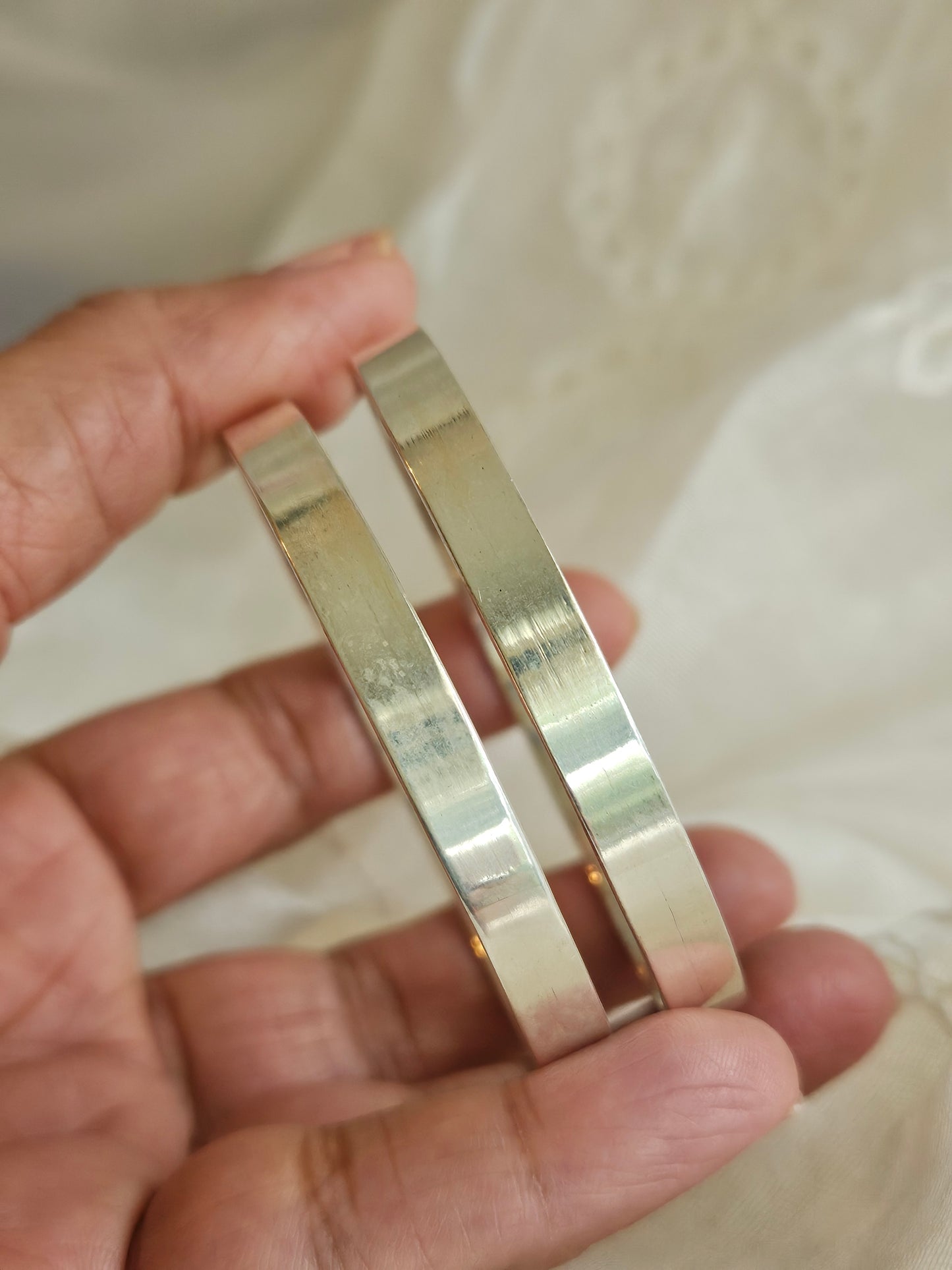Plain Silver Bangles | 925 Sterling Silver Plain Bangles | Stacking Silver Bangles