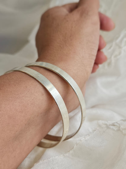 Plain Silver Bangles | 925 Sterling Silver Plain Bangles | Stacking Silver Bangles