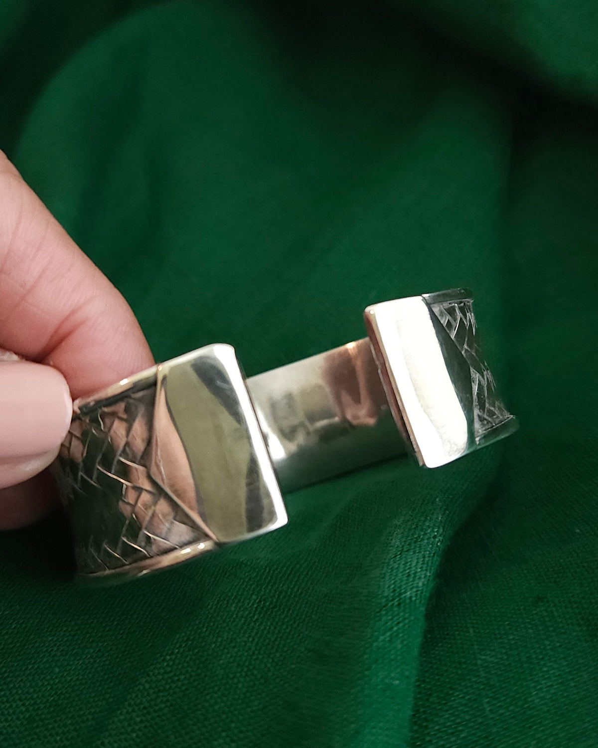 Karen Hill Tribe Woven Silver Cuff – Handcrafted in Thailand