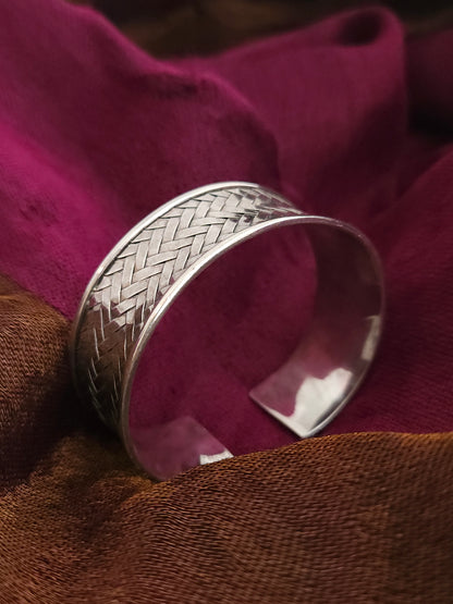Karen Hill Tribe Woven Silver Cuff – Handcrafted in Thailand